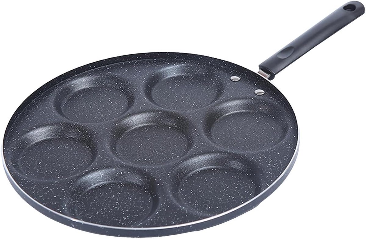 Mini Pancake Pan 30 cm - 7 Compartimenten - Met anti-aanbaklaag - Ideaal voor mini pannenkoeken - SnelShoppen