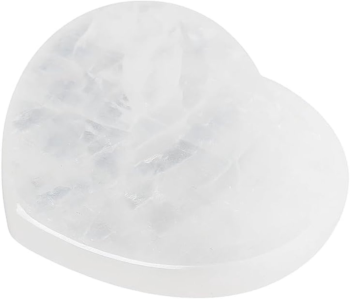 wit kwarts, natuursteen, gepolijst kristal met energie-eigenschappen, gepolijst hart, steen, zorgen, hart, 4 x 4 x 0,7 cm (wit kwarts)