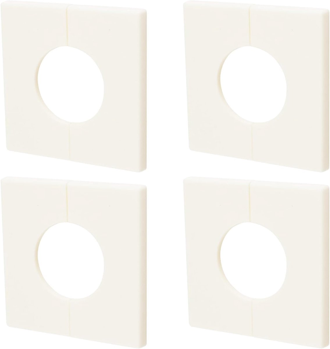 4 stuks buiswandhoezen, ABS vierkante zelfklevende rozet plaat kraan decoratie accessoires voor waterpijp (42 mm/1,65 inch)