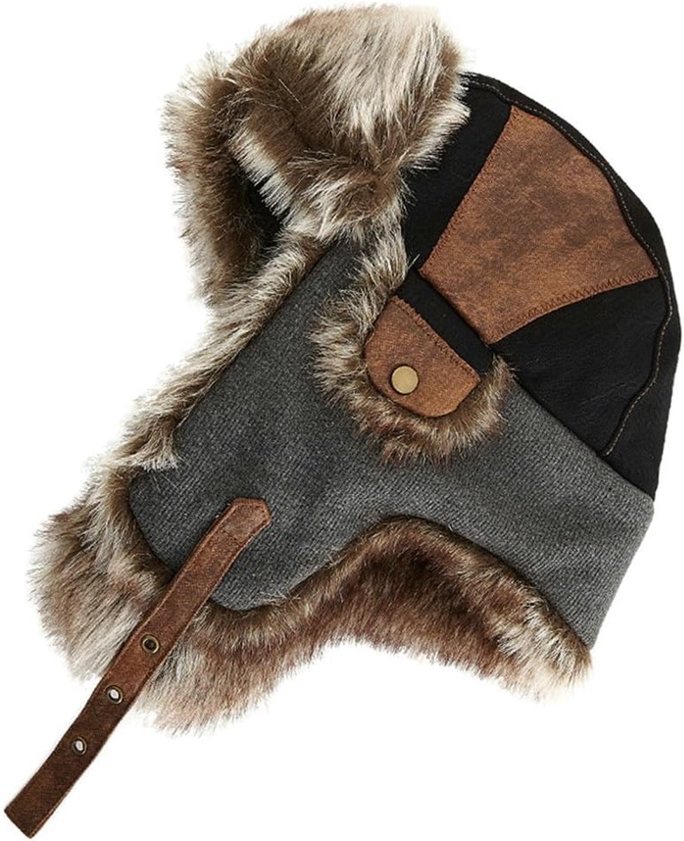 Pilotenmuts voor heren, van imitatiebont, warm katoen, ushanka, Russische jagersmuts