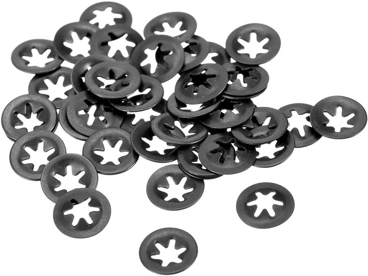 sourcing map 1stk.0 M3 wasmachine 2,5 mm I.D.9 mm O.D.vergrendeling indrukken 65 Mn zwart M3 (2.5*9) 40 Pack
