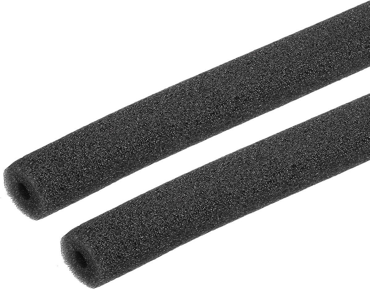 Buisisolatie van schuim, 1 m, Ø 5 mm, 5 mm dikke isolatie, buis schuimslang voor verwarming, sanitair, verwarmingsbuis, koperen buis, 2 stuks (zwart)