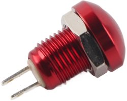Fydun 1A 24V 8mm Mini impermeabile auto momentaneo pulsante interruttore di accensione in lega di zinco-alluminio(Rosso)