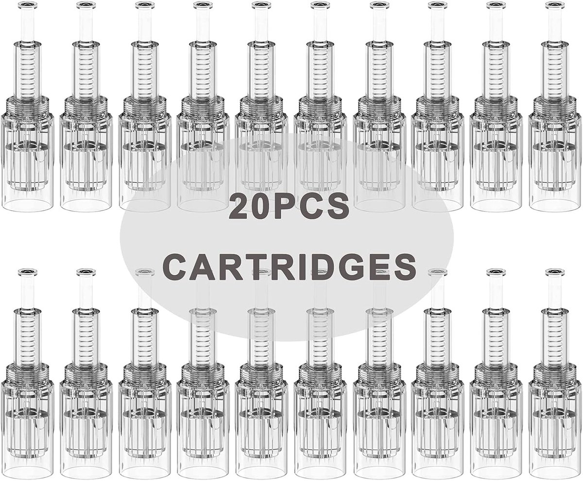 12-pins microneedling naald, 20 stuks reservenaalden, instelbare dermapennaalden voor elektrische microneedling apparaat