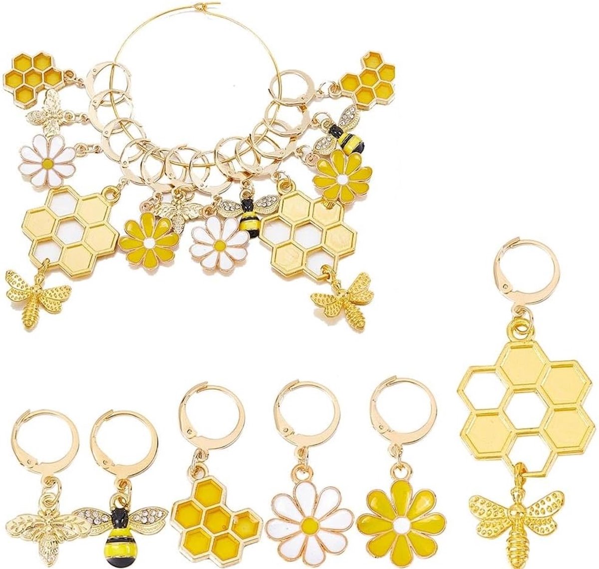 Steekmarkeerders met sluiting, breitoebehoren, voor maken van sieraden, cadeautoebehoren, 12-30 sets