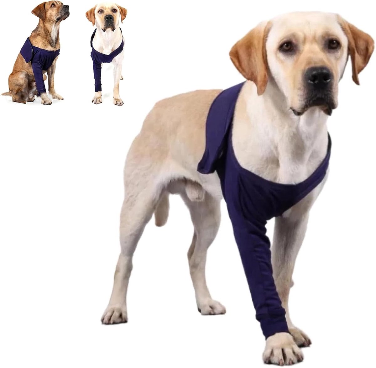 Elleboogbandage voor honden, maat L, wasbare beenbescherming voor honden, herbruikbare hondenbeenbescherming, in donkerblauw, ter bescherming tegen likken en bijten van wonden bij huisdieren