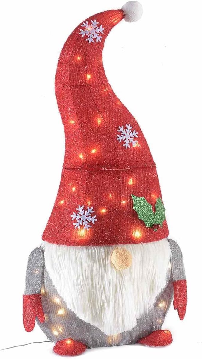 Maruccia - Lichtgevende Decoratieve Kerstman, Kerst Decoratie, Kerstversiering, Sinterklaas Decoratie voor Binnen en Buiten, Huis, Tuin, Winkels, Hoogte 1 Meter