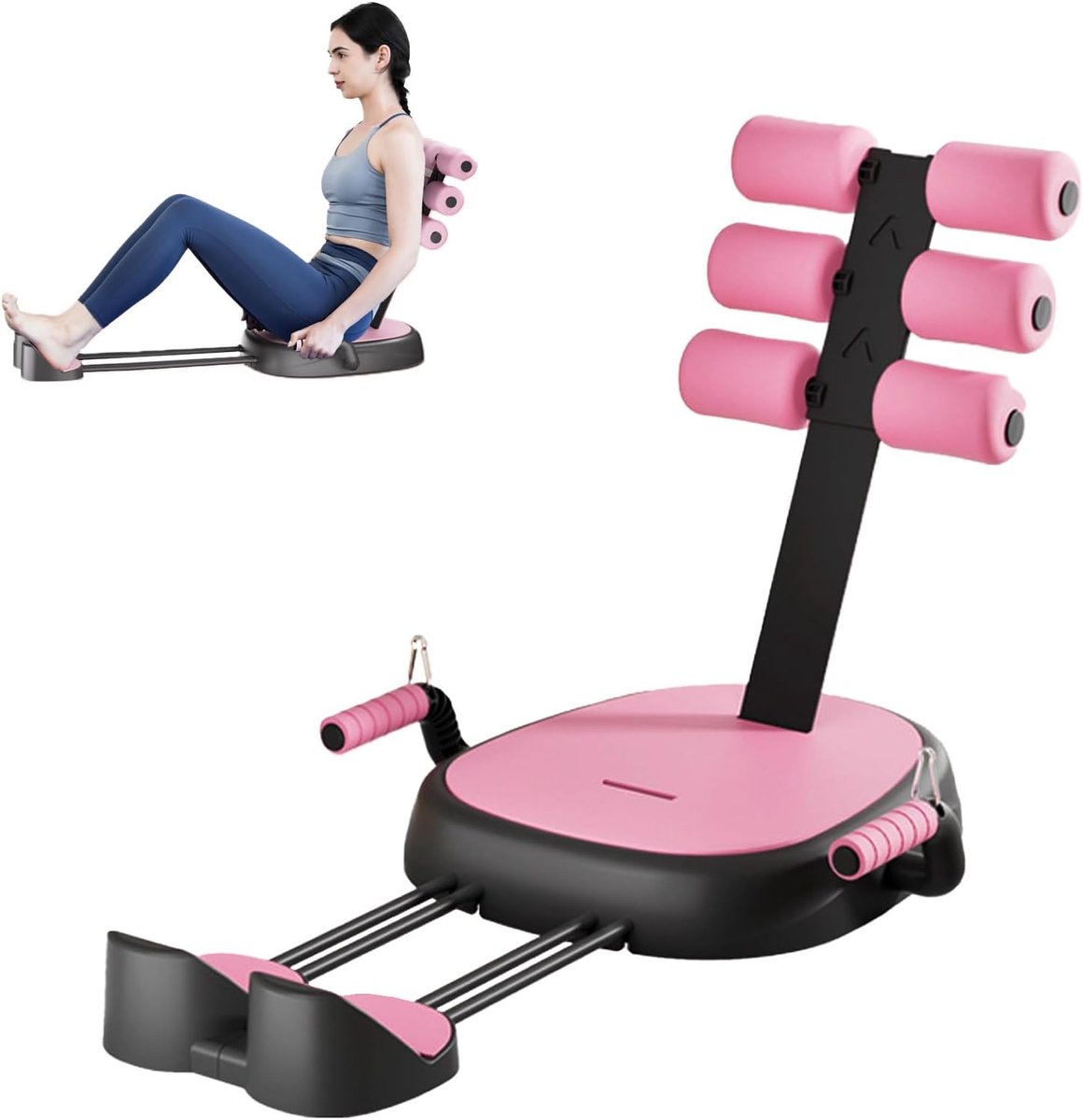 buiktrainer voor thuis, 7-in-1 sit-up bank, inklapbare halterbank met afneembare extra handgreep, buiktraining, buikmachine voor taille, buik, heupen, benen, max. 150 kg