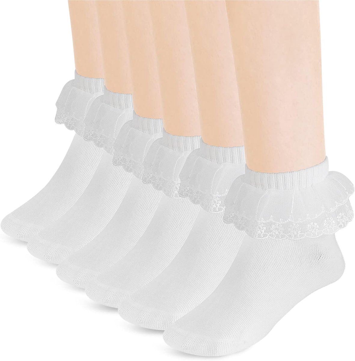 Sokken meisjes kanten sokken comfortabele modieuze katoenen sokken voor meisjes van 4-8 jaar