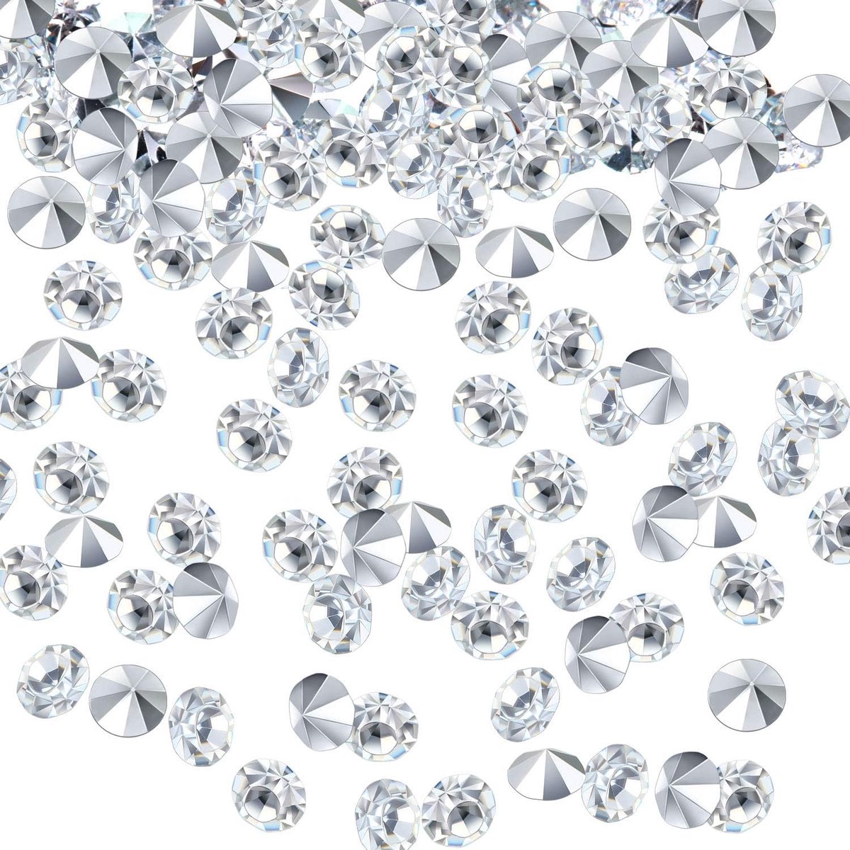 10.000 stuks kristallen acryl diamanten tafel scatter confetti heldere strass stenen voor tafeldecoratie kamer, bruiloft, bruidsdouche, vaas kralen decoraties (zilver, 4 mm)