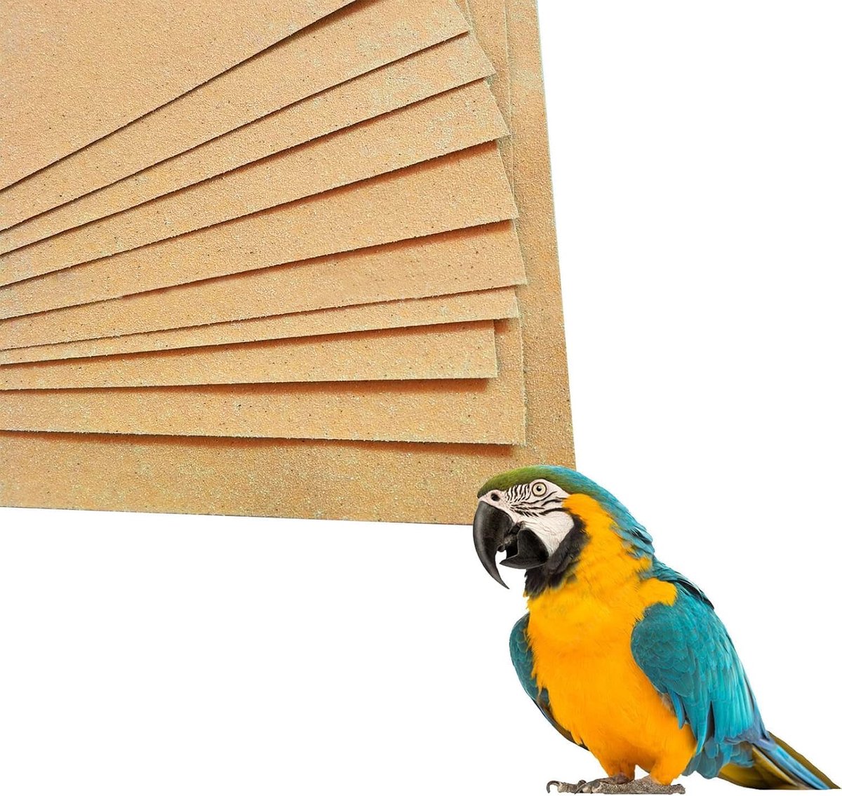 40 stuks grindpapier voor vogelkooi, 43 x 28 cm, vogelkooi, grindvoering, vogelslijpen, schuurpapier, gemakkelijk schoon huisdierschuurpapier, calciumpapier met zeezand voor vogels, papegaaien