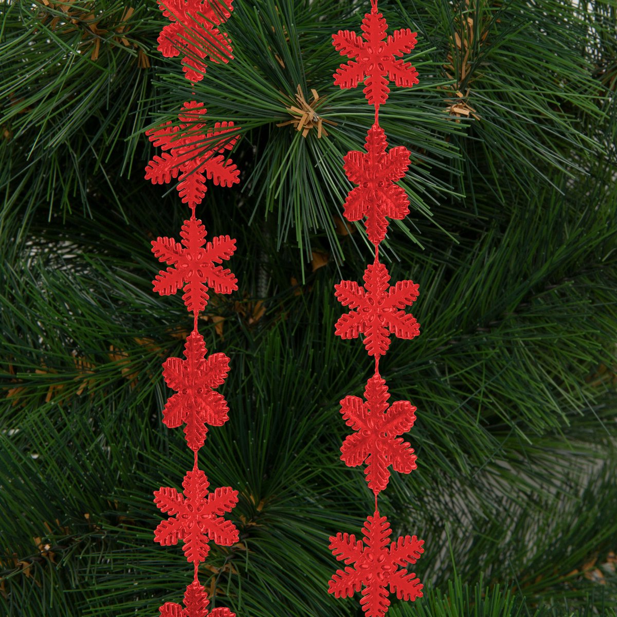 Kerstkrans - sneeuwvlok - 2,7 m - rood 1 Stuks [58616A]