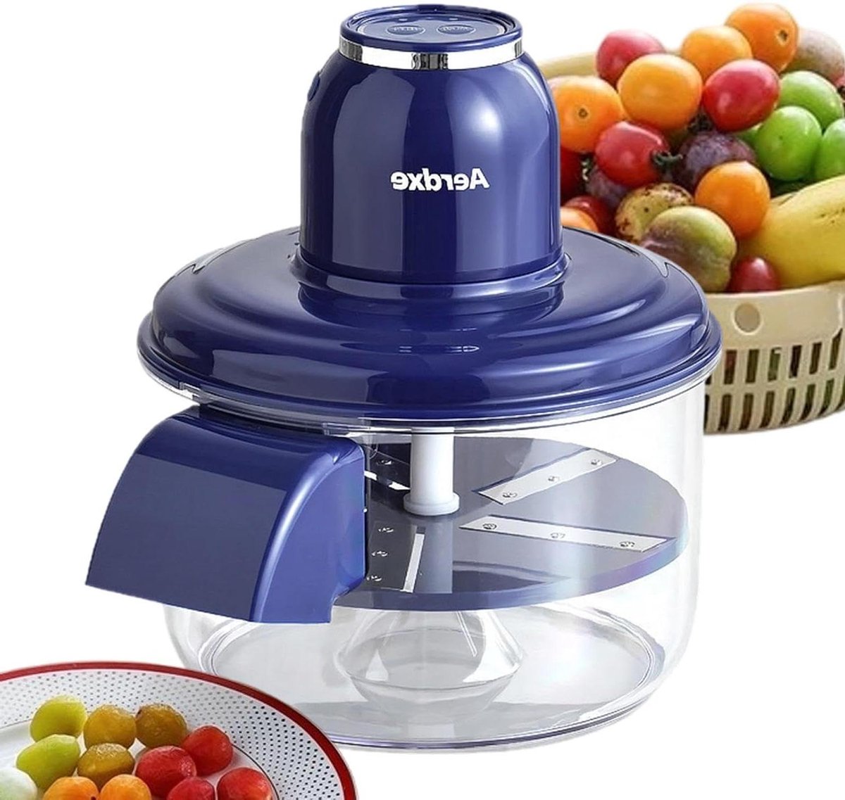 Druivenpelmachine - Klein Fruit Schiller - Maaltijd Voorbereiding - Automatische Pelfunctie - 20x20x18 cm - Wit