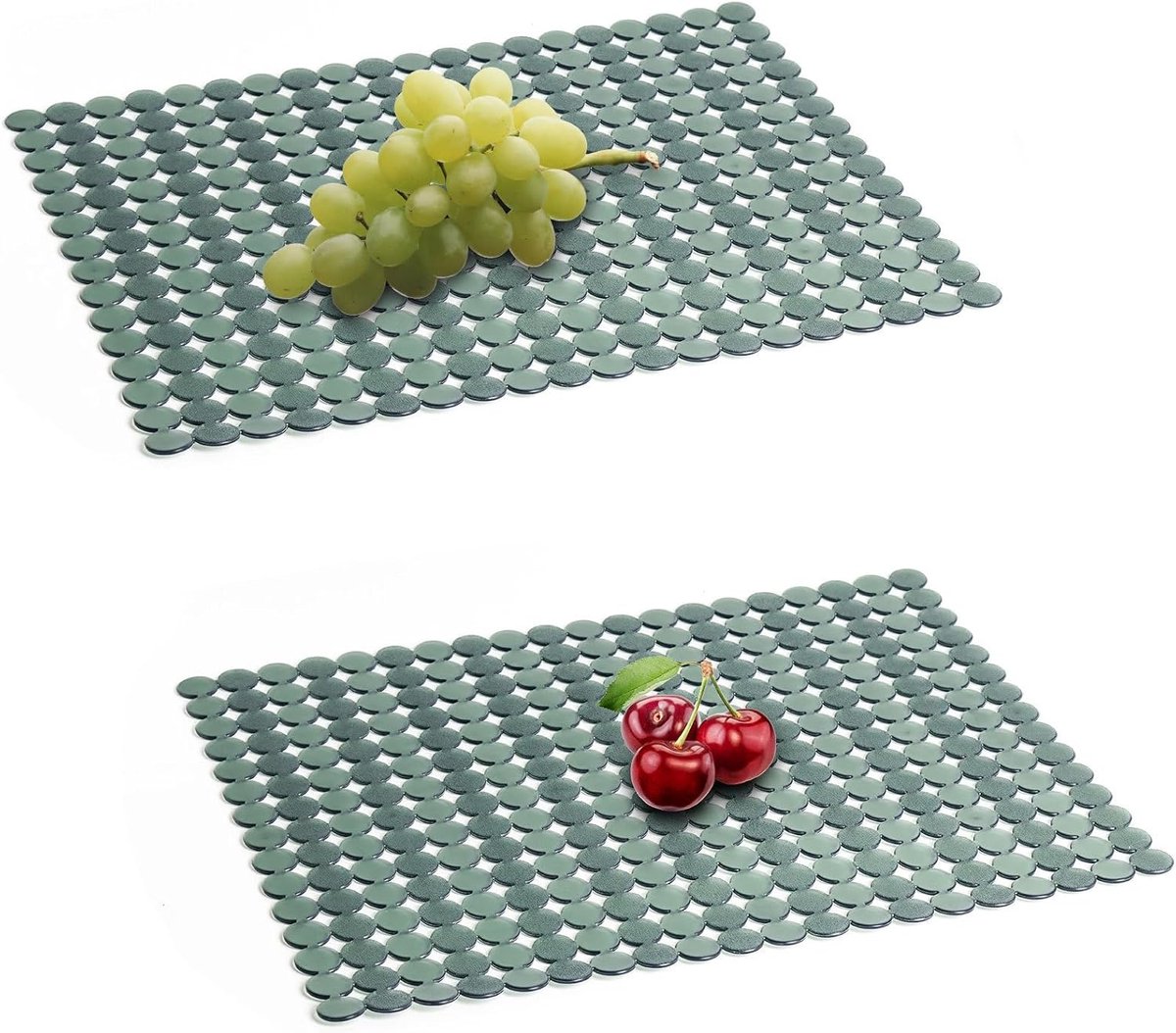 Gootsteenmatten set van 2 - 40 x 30 cm - pvc - beschermmat voor spoelbak - snelle afdruip - ShopVlot