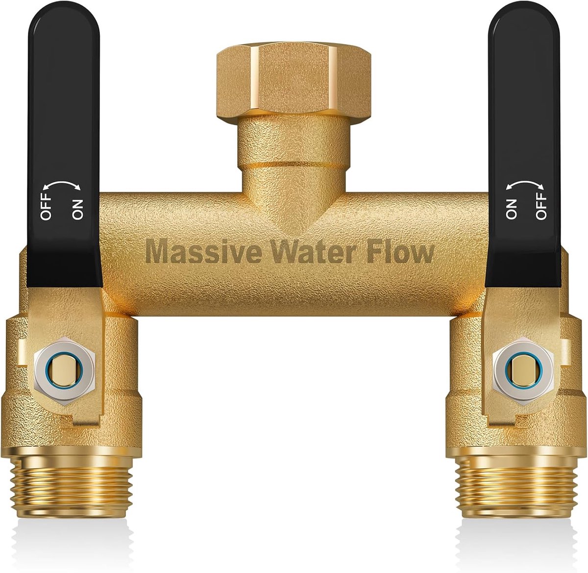Waterverdeler 2-weg - 3/4 inch - robuust ontwerp - gelijktijdig gebruik van tuinslang en irrigatieklok - ShopVlot