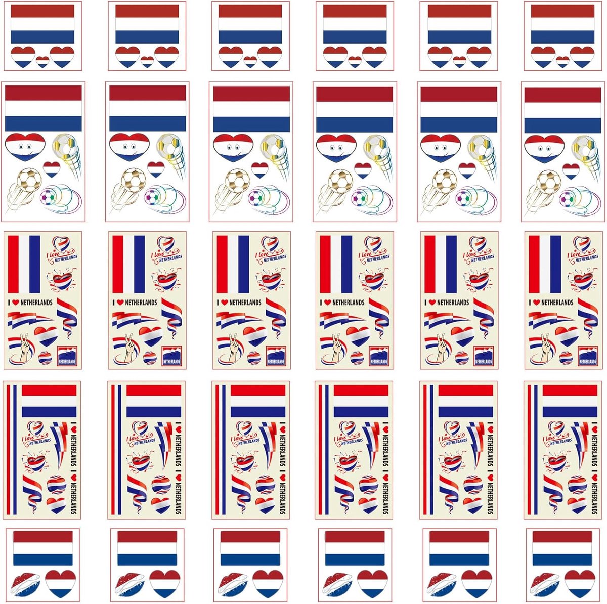 Tijdelijke tattoos Nederlandse vlag - 30 stuks - waterproof stickers - laat je trots zien tijdens sportevenementen - ShopVlot