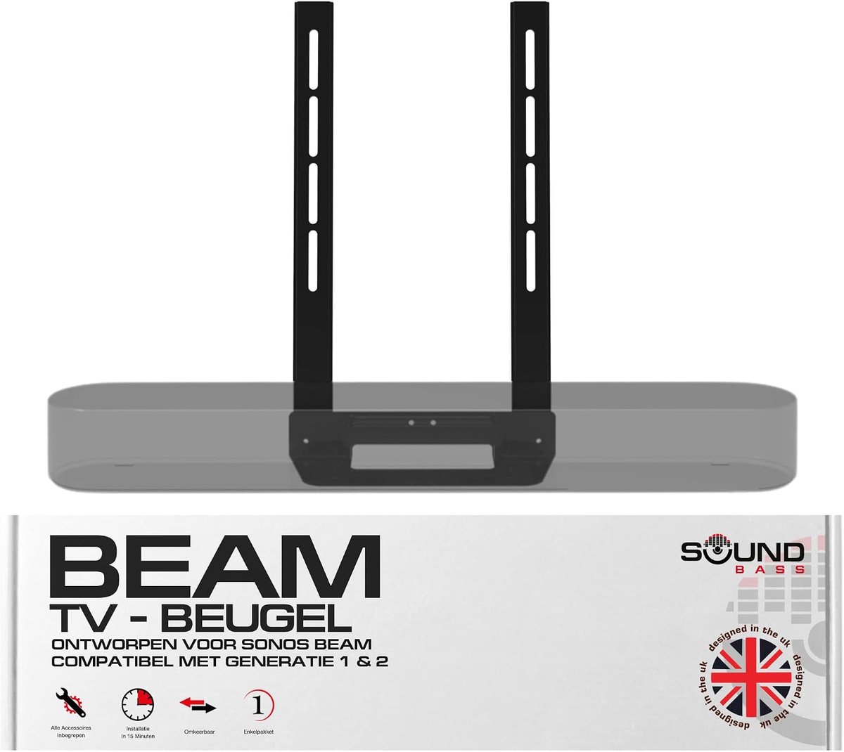 Soundbar TV Beugel - Onder TV Montage - Zwart - Geschikt voor Sonos Beam Gen 1 & 2 - ShopVlot