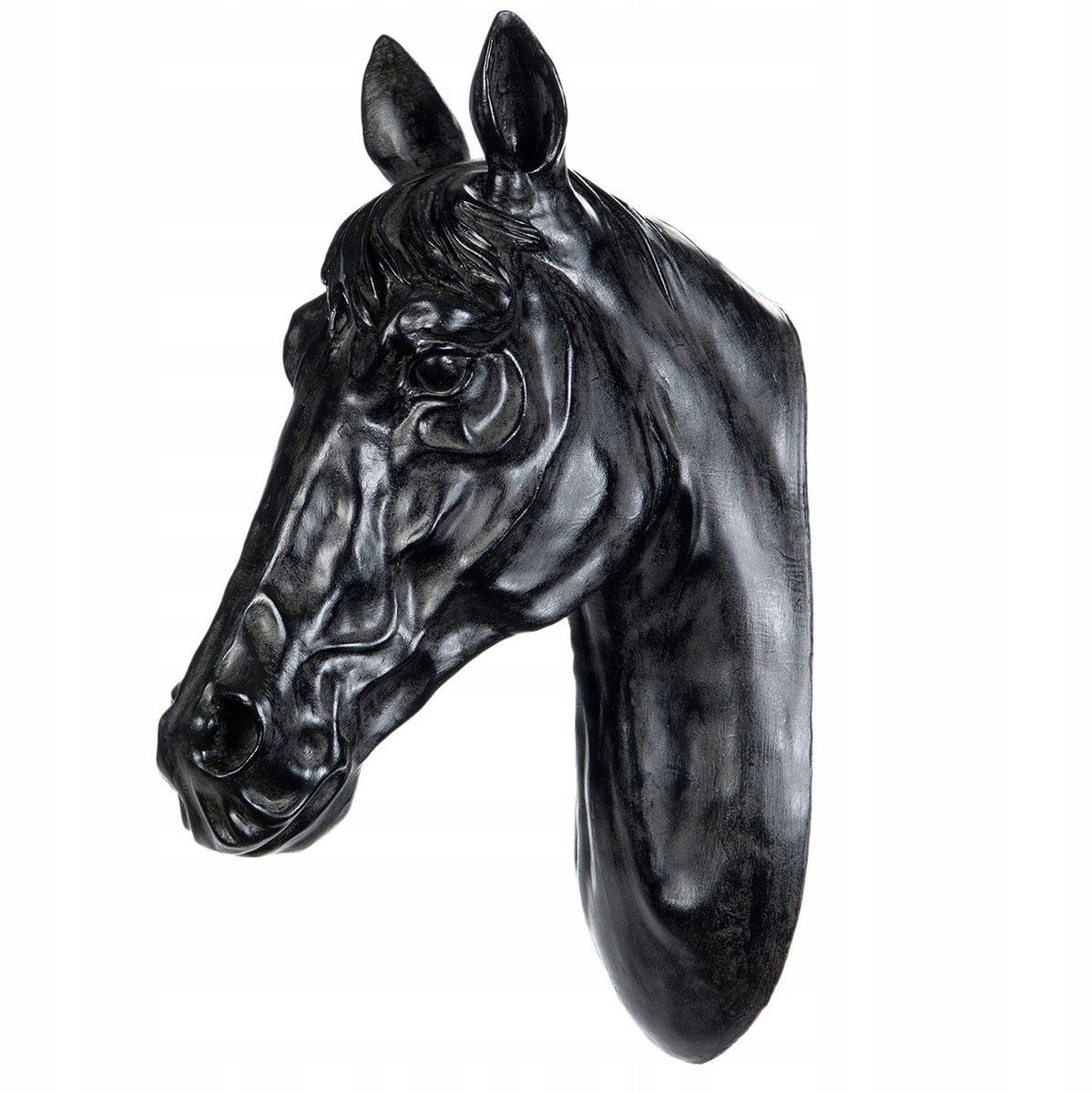 Paarden Gewei Trofee Wanddecoratie - Zwart Mat