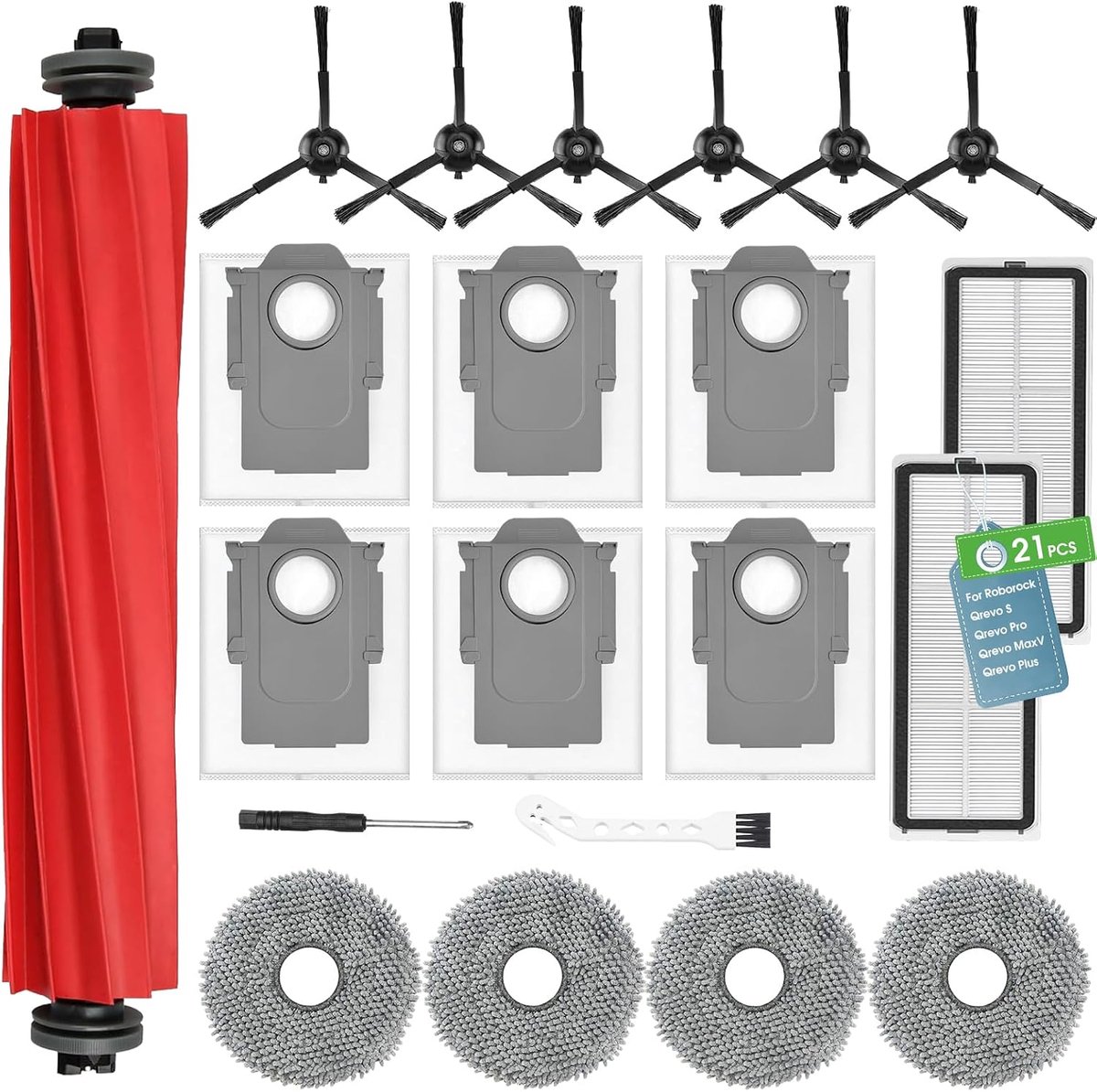 Accessoires voor robotstofzuiger - 21-delige set - inclusief HEPA-filters en borstels - ShopVlot