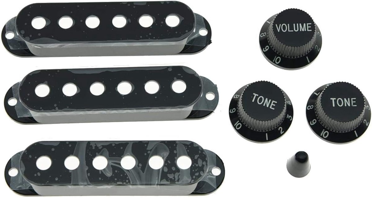 Pickup Covers 52mm - Zwart Plastic - Inclusief Knoppen en Schakelaar Tip - Voor Upgrade van Geluid - ShopVlot