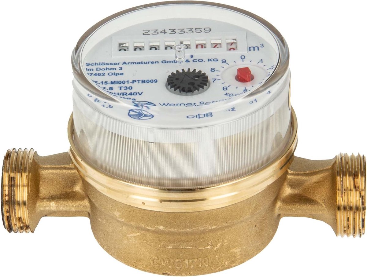 Watermeter single jet 110 mm - 3/4 inch AG - max. 30 °C - ideaal voor huishoudens - ShopVlot