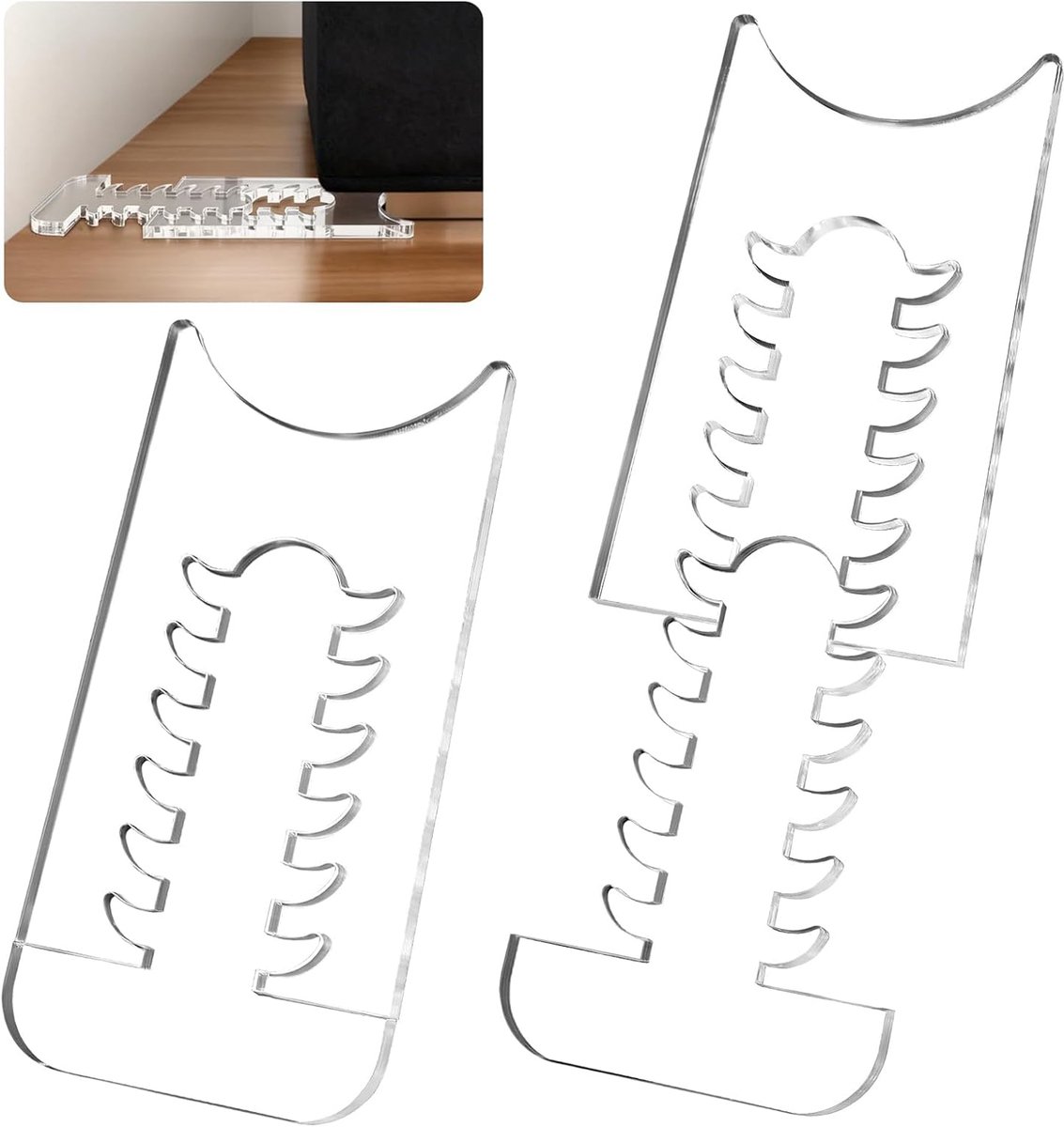 Spacer wall 2pcs verstelbaar 20–29cm - transparant acryl - 10mm dik - voor nette wandplaatsing - ShopVlot