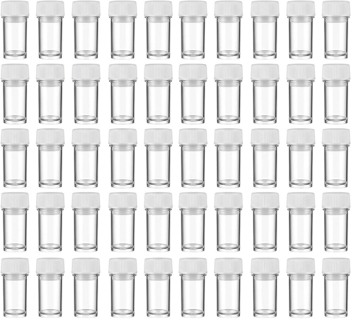 Reageerbuisjes 50 stuks - 5 ml kunststof monstercontainers - transparant - ideaal voor monsteropslag - ShopVlot