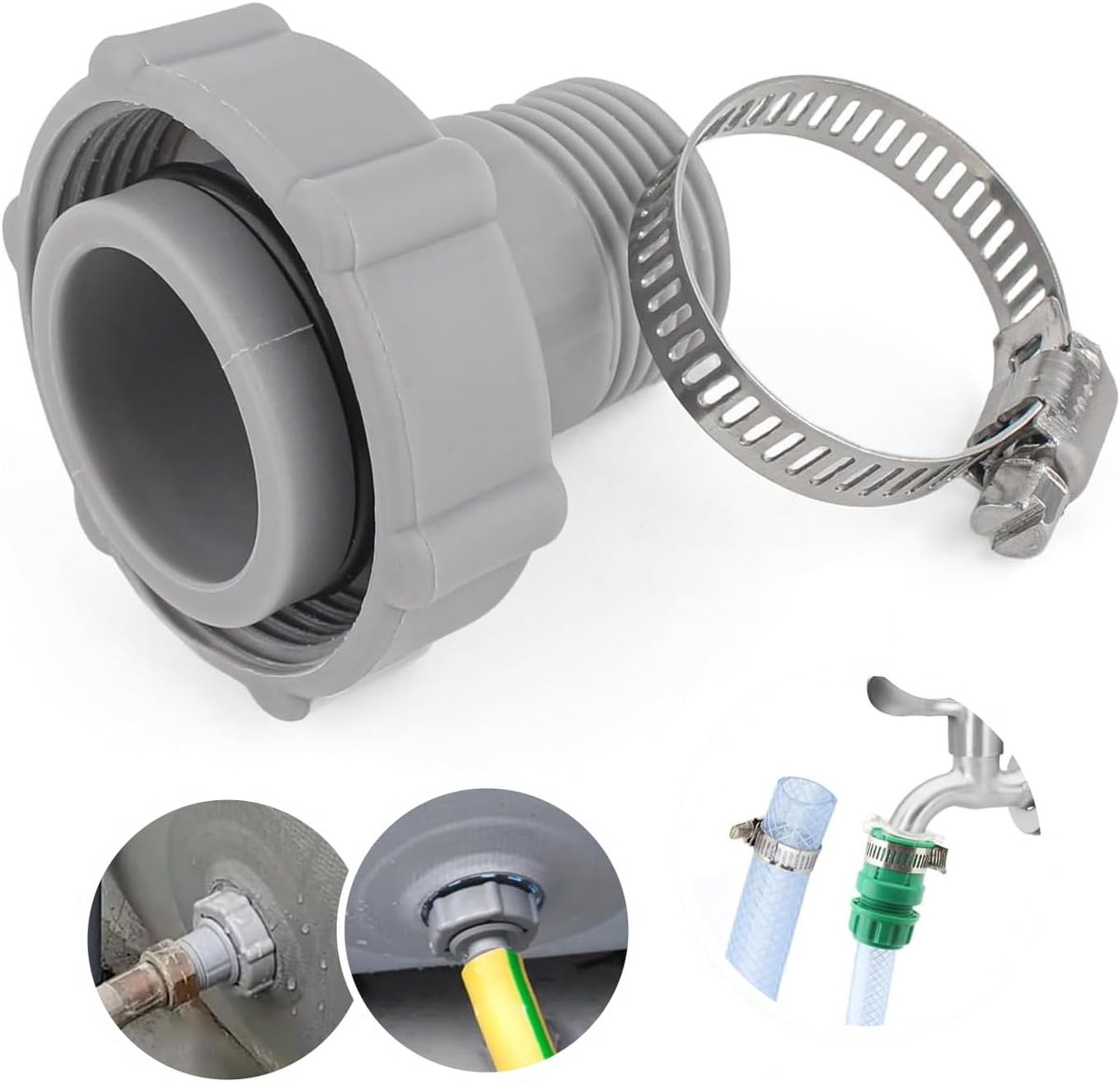 Poolafvoeradapter 1,57 inch - Met slangklem - Geschikt voor Coleman P6 series - Eenvoudig afvoeren - ShopVlot