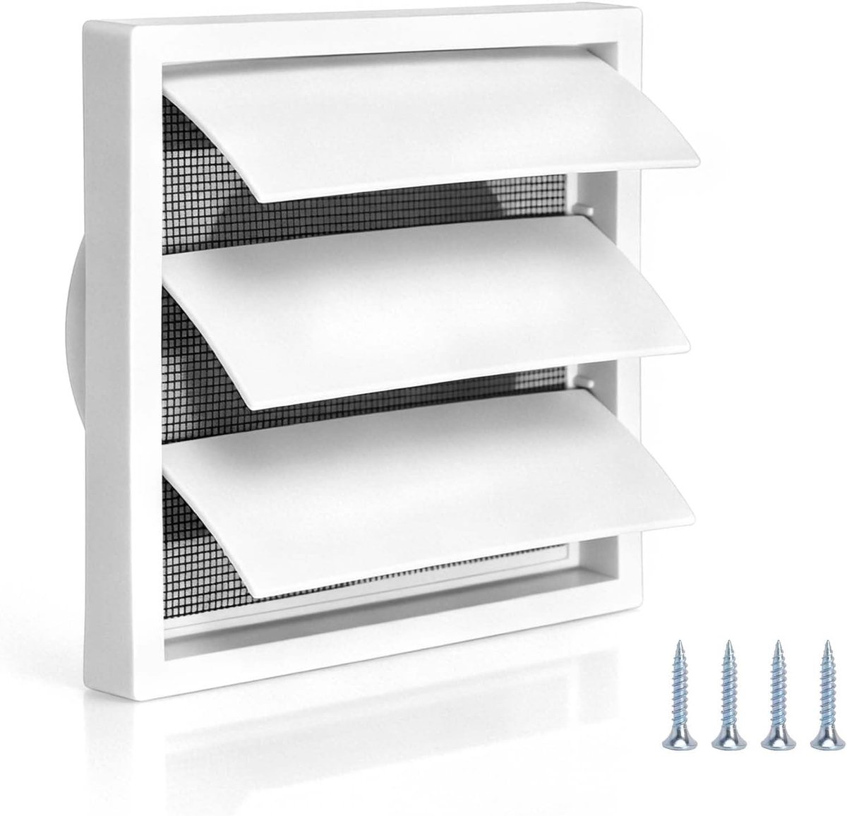 ventilatierooster 100 mm - wit - afsluitbaar - voorkomt insecten - ShopVlot