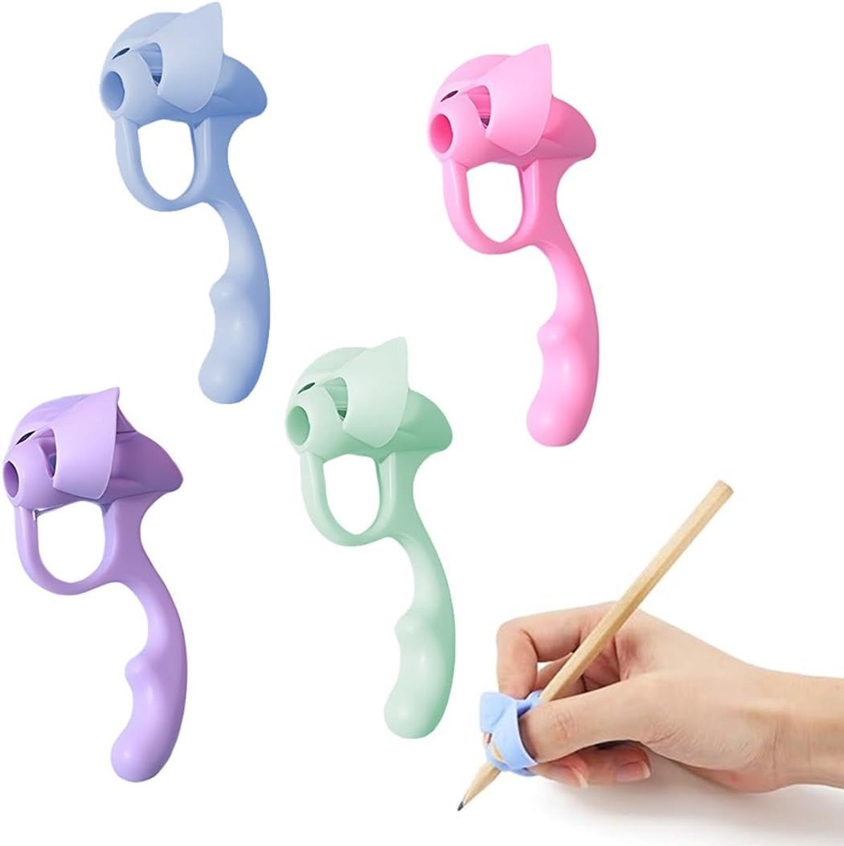 Potloodgreep voor kinderen - ergonomisch ontwerp - 4 handgrepen - verbetert schrijfhouding - ShopVlot