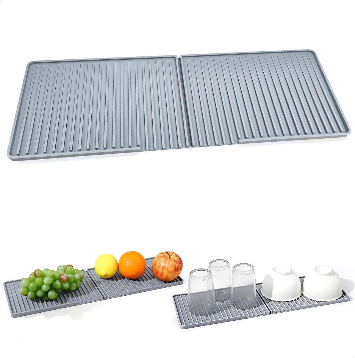 Afvoermat smal - Siliconen - Antislip - Houdt keuken en badkamer droog - ShopVlot