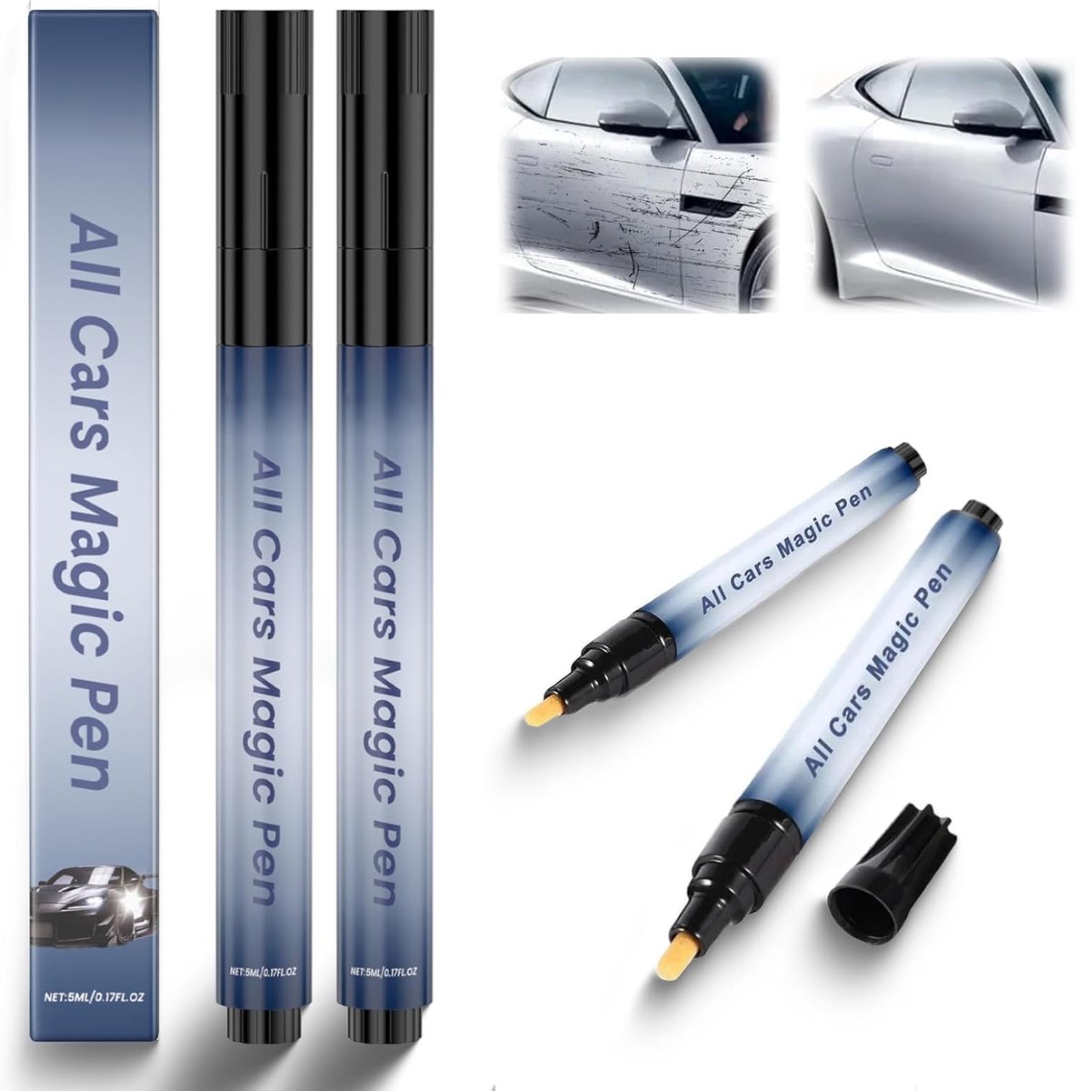 Car Scratch Repair Pens 2 stuks - Magic Pen voor alle auto’s - Eenvoudig en effectief - Herstel krassen snel - ShopVlot