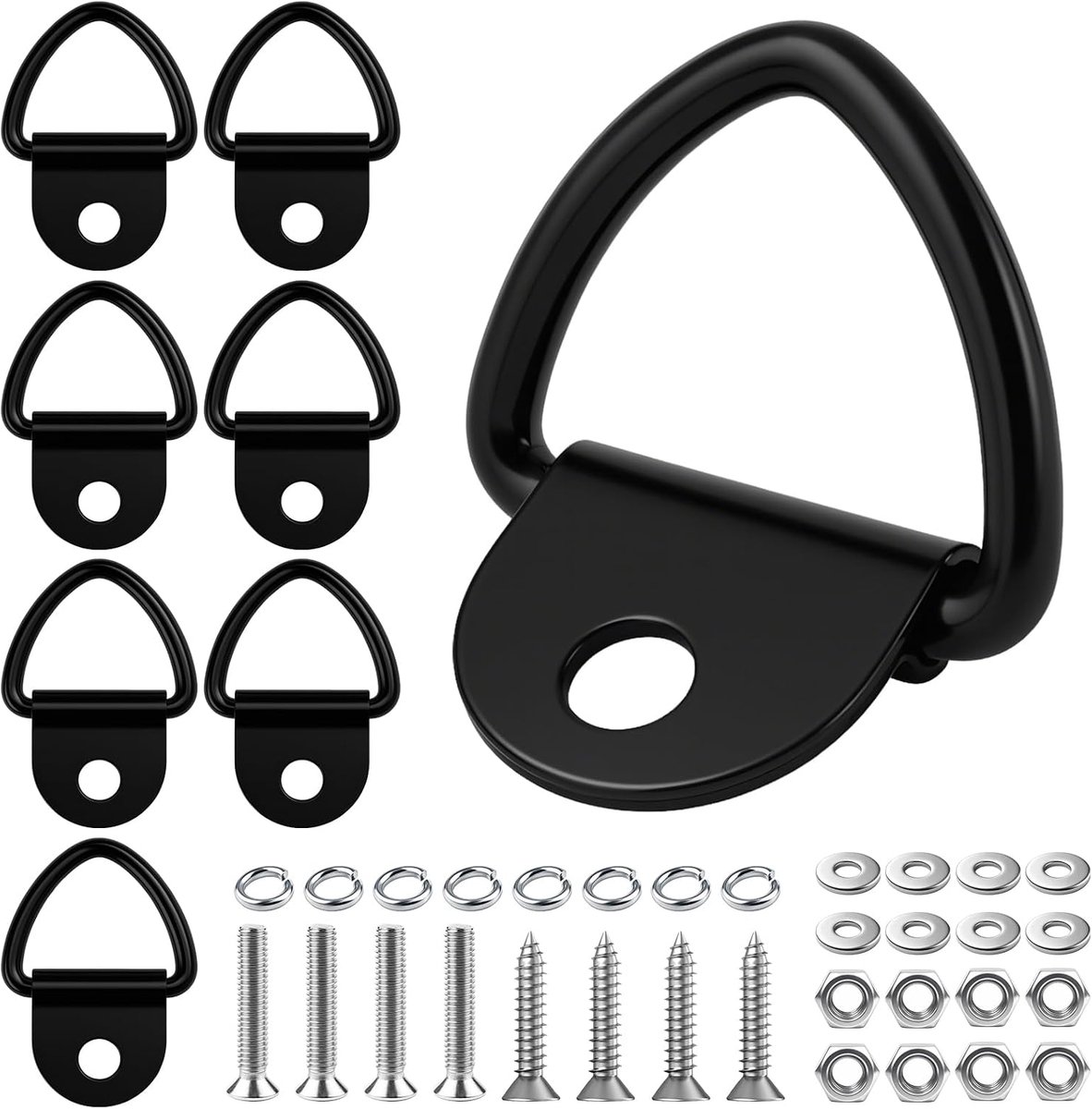 Sjorringen set 8-delig - Zware kwaliteit staal - Met schroeven en ringen - Ideaal voor aanhangers en vrachtwagens - ShopVlot
