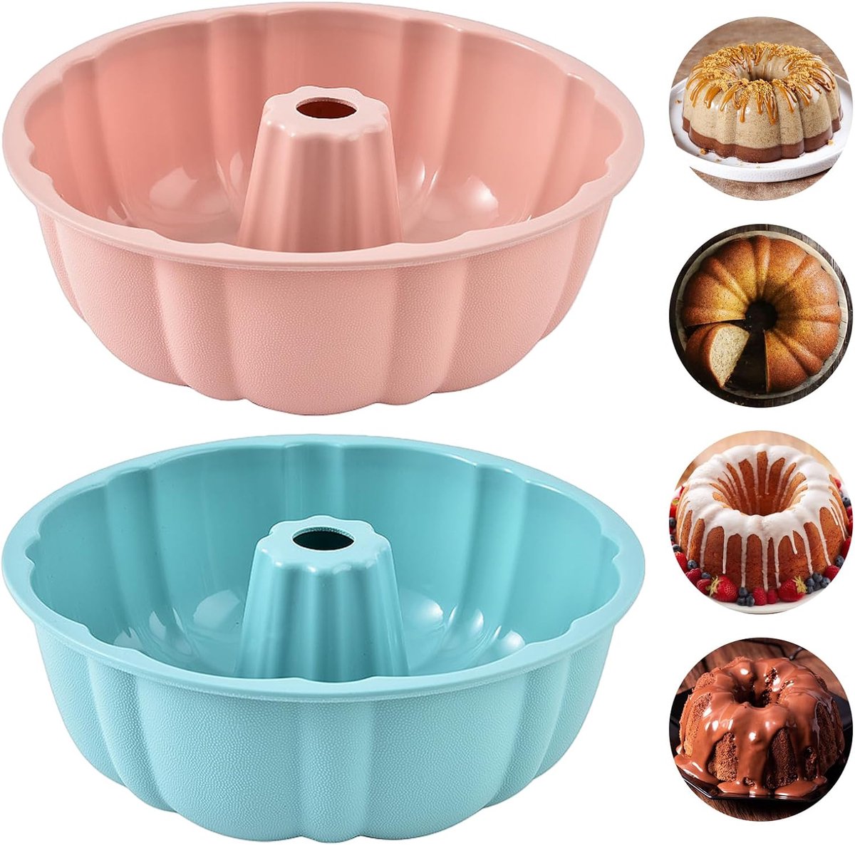 Gugelhupvorm silicone 25 cm - Donutvorm - Antiaanbaklaag - Ideaal voor bakken - ShopVlot