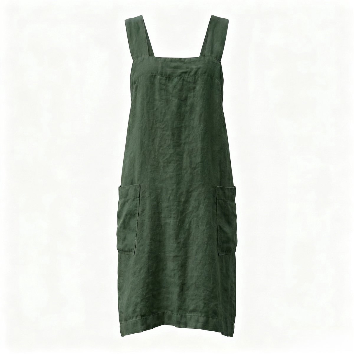 Casalora Schort met Gekruiste Rug voor Vrouwen met Zakken Schort voor Werk Tuinieren Koken Schilderen Bakken - Unisex - Lengte:96.7 / Borst: 98 - L - Legergroen