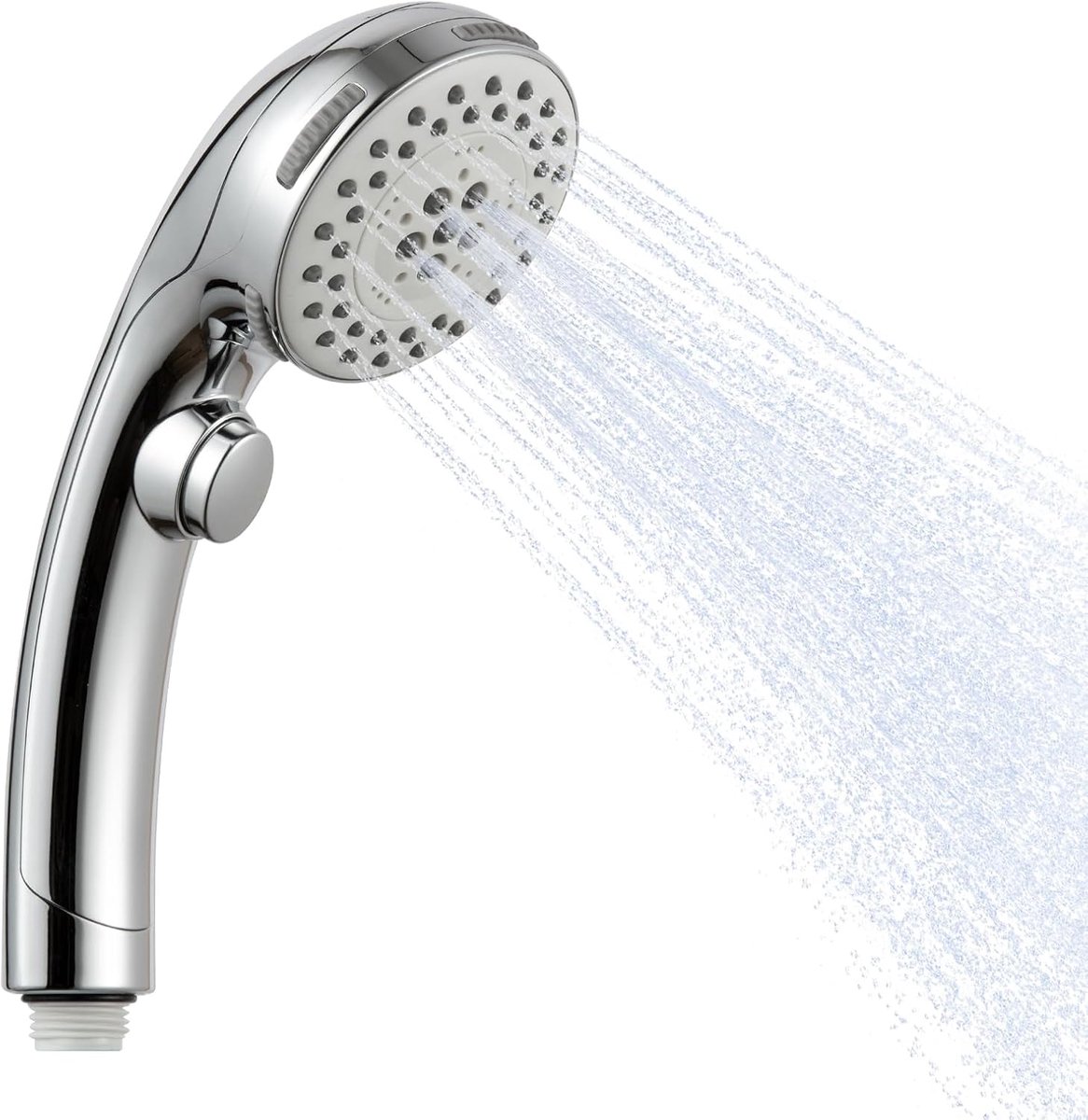 Douchekop met stopfunctie 80mm - chroom - 5 sproeipatronen - ideaal voor waterbesparing - ShopVlot