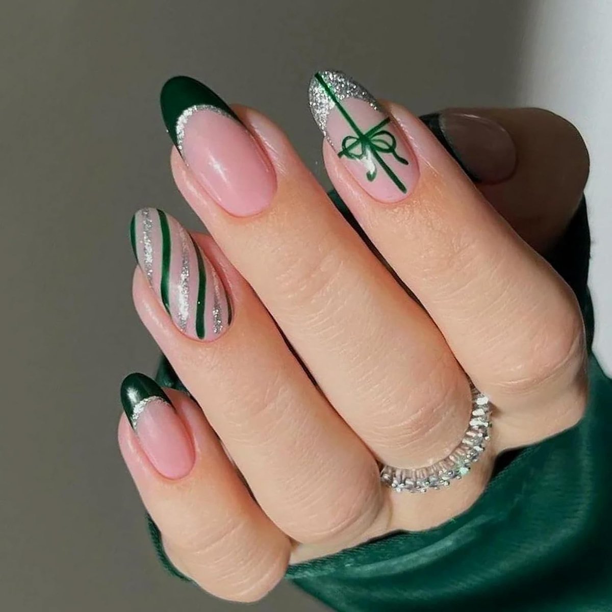 Nail Art Stickers - Glitter French Tip - Zelfklevend - Geschikt voor UV/LED lamp - ShopVlot
