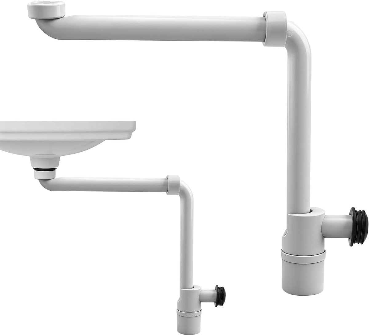 Sifon 1 1/4 inch - ruimtebesparend ontwerp - 360° draaibaar - geurafsluiter voor wastafel - ShopVlot