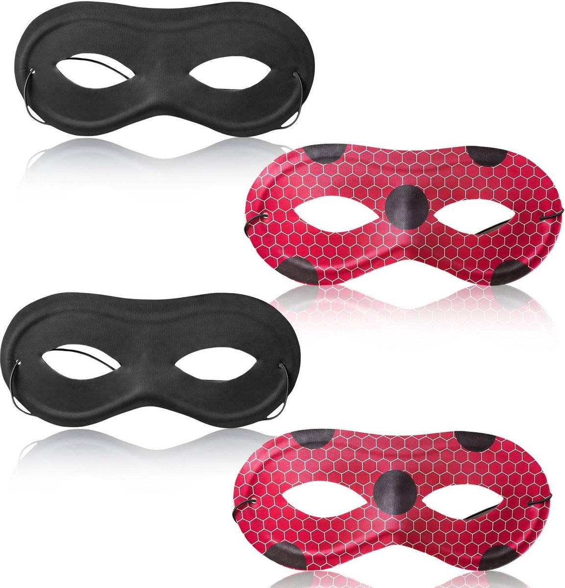 Podiumprestatiemaskers 4-Delig - Zwart en Rood - Unisex - Perfect voor Rollenspel - ShopVlot