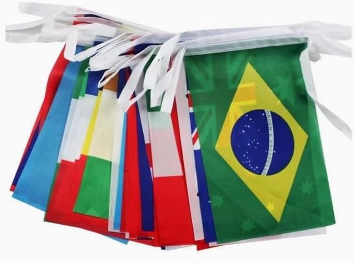 Vlaggenbanners 100 Stuks - Decoratieve Koorden - Polyester - Perfect voor Voetbalevenementen - ShopVlot