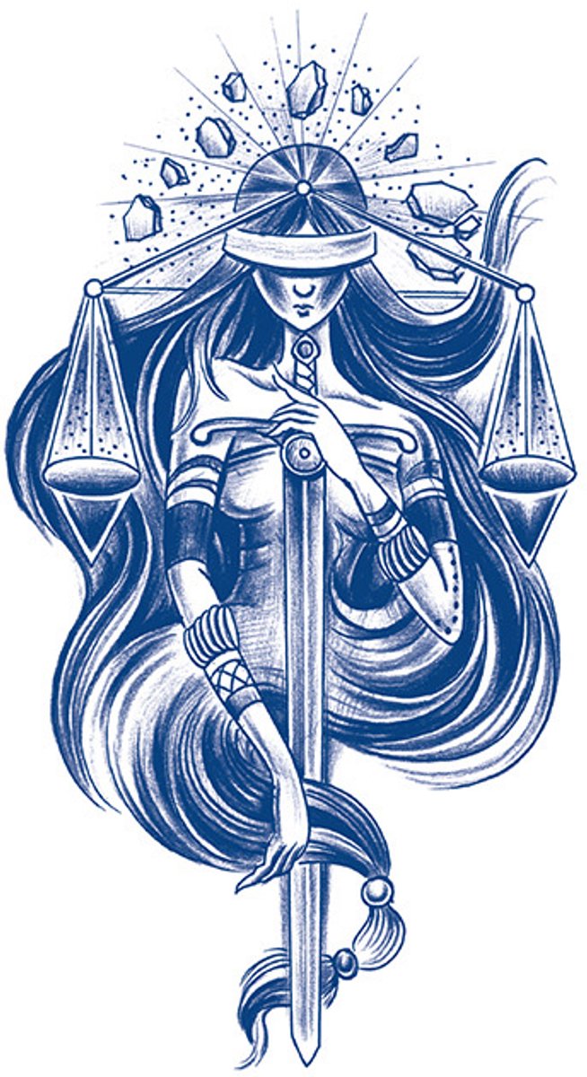 Tijdelijke tattoo Lady Justice 2 weken