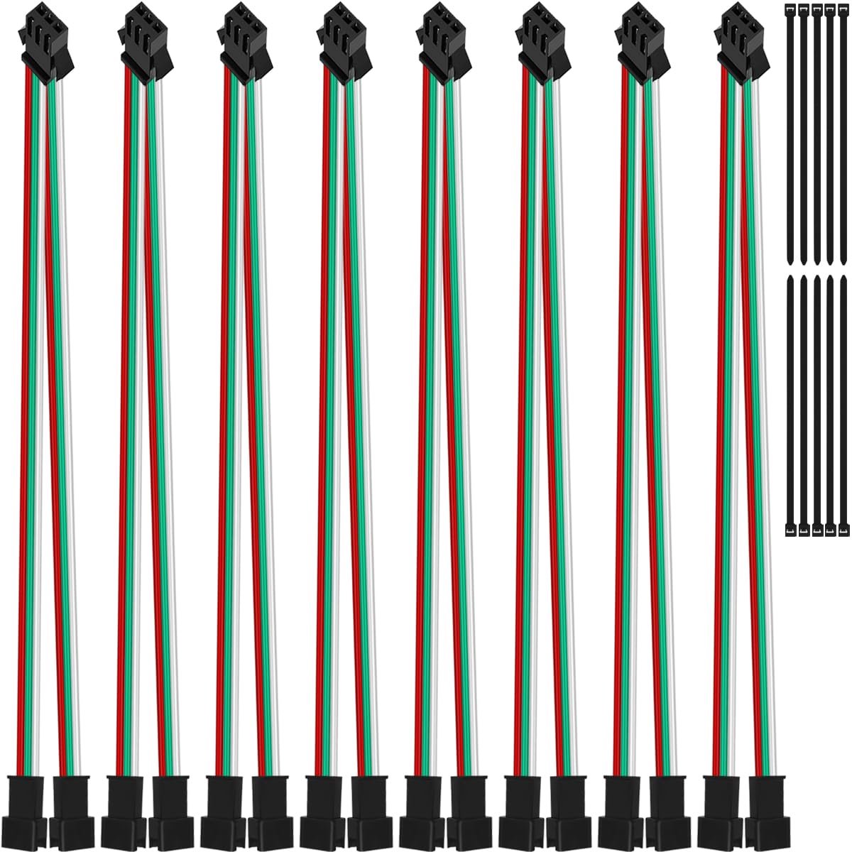 JST SM 3-polige V-vormige connector 10 cm - 22 AWG kabel - voor WS2811 WS2812B LED-strips - eenvoudig aansluiten - ShopVlot