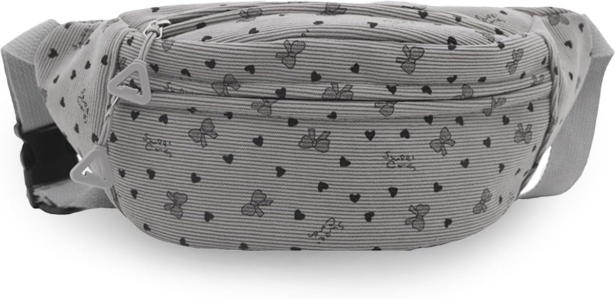 Heuptas dames - corduroy - grijs met strikmotief - perfect voor outdoor en sport - ShopVlot