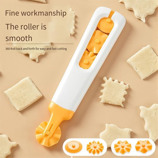 Pastasnijder voor ravioli - kunststof - met 4 verwisselbare rolsnijders - ideaal voor verse pasta en gebak - ShopVlot — afbeelding 4