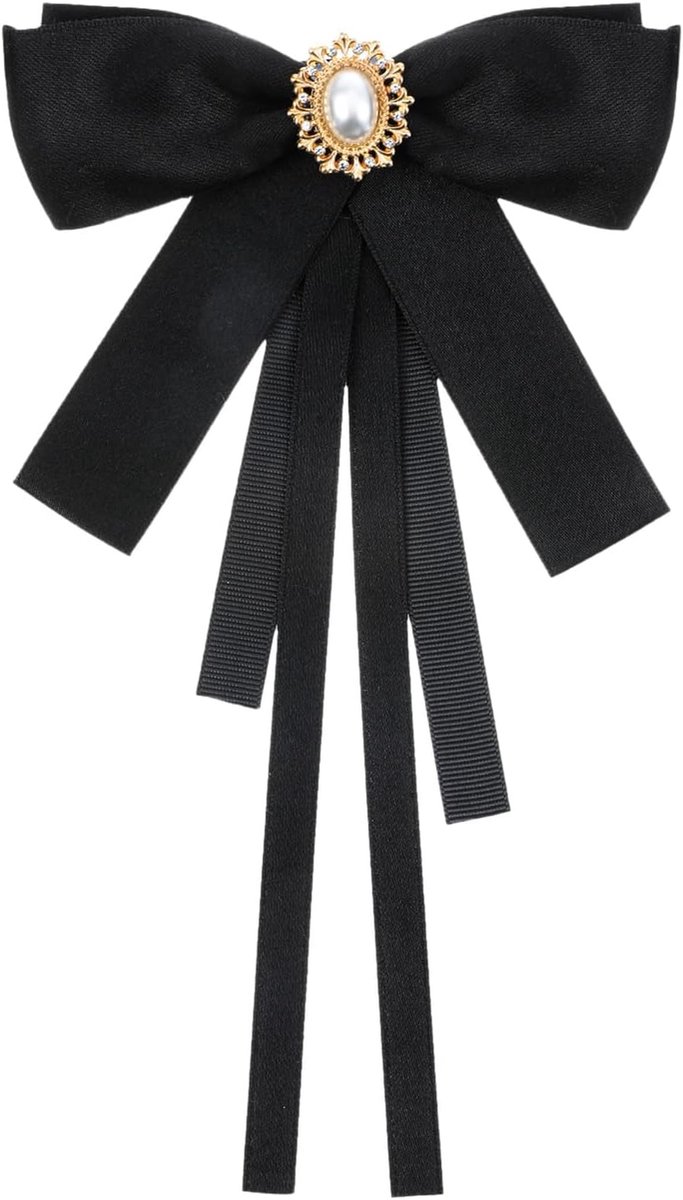 Vrouwen strikdas elegant zwart - verstelbare strik met rhinestone - perfect voor uniform of kostuum - ShopVlot