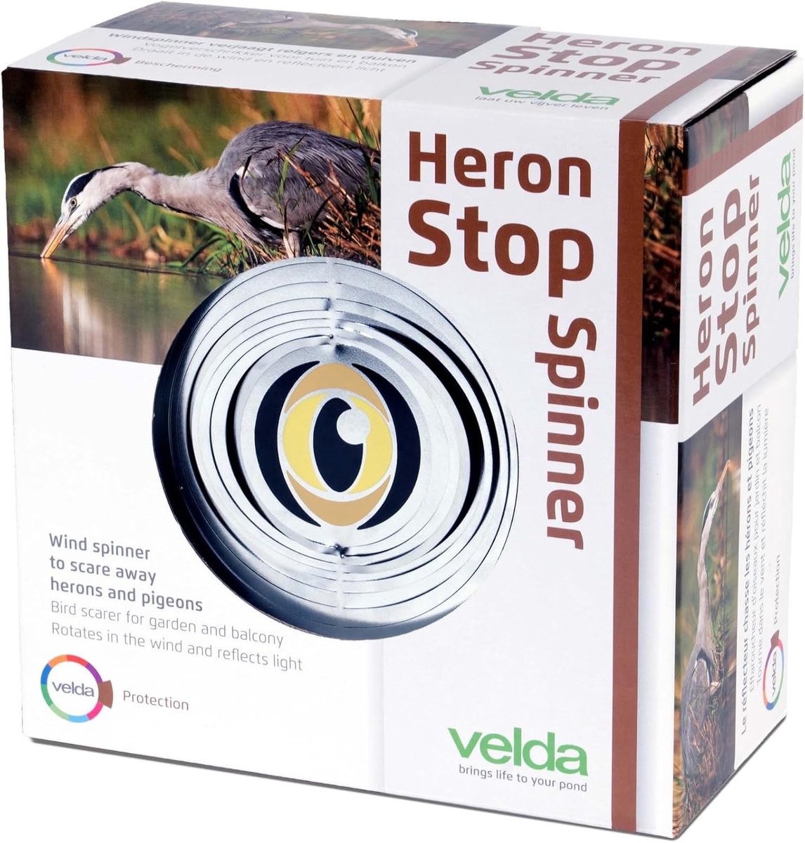 Vijverbeschermer - drijvende spinner - holografische roofvogelogen - beschermt vijvervissen - ShopVlot