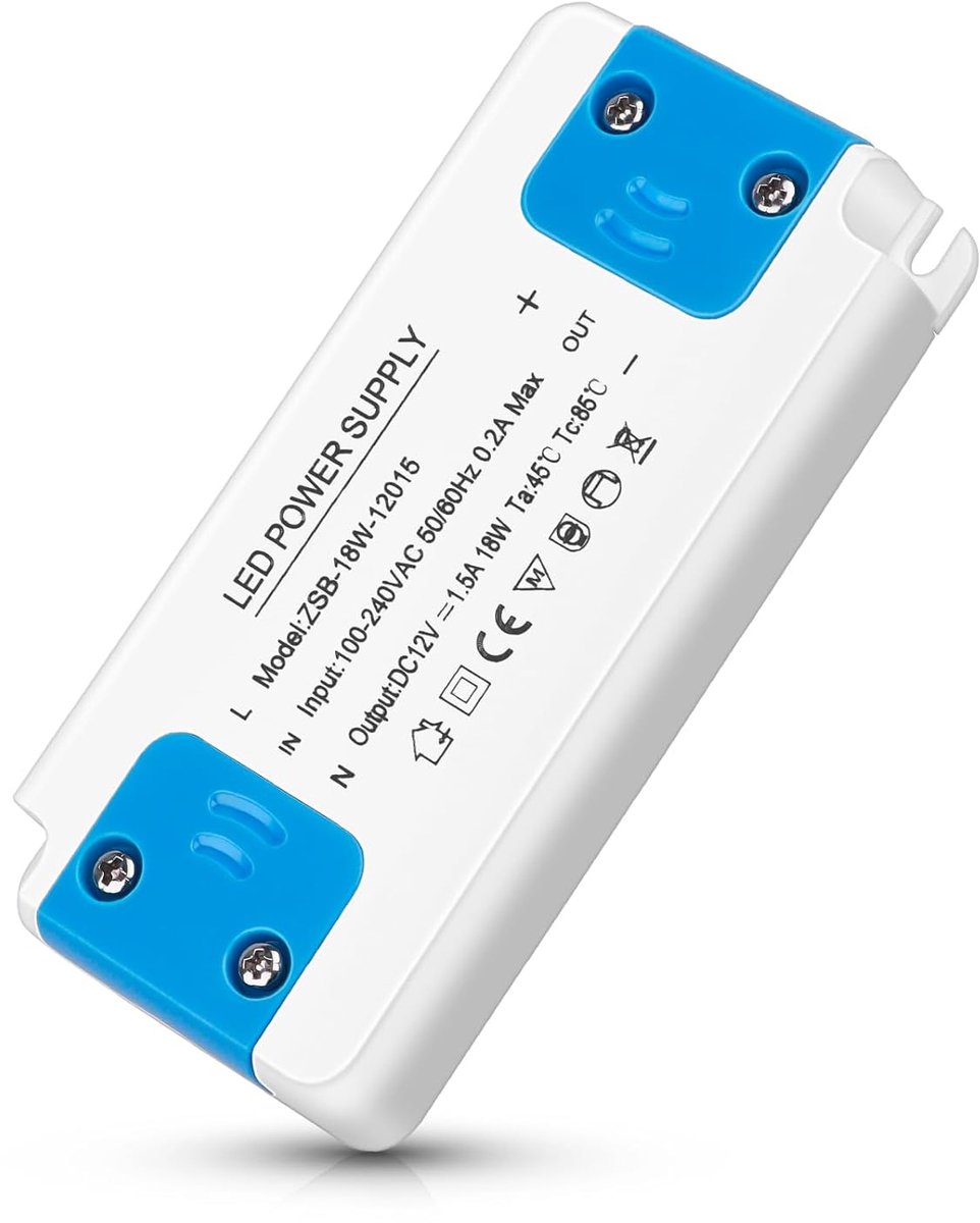 LED transformer 1-18 W - 240 V naar 12 V - zonder flikkering - stabiele prestaties - ShopVlot