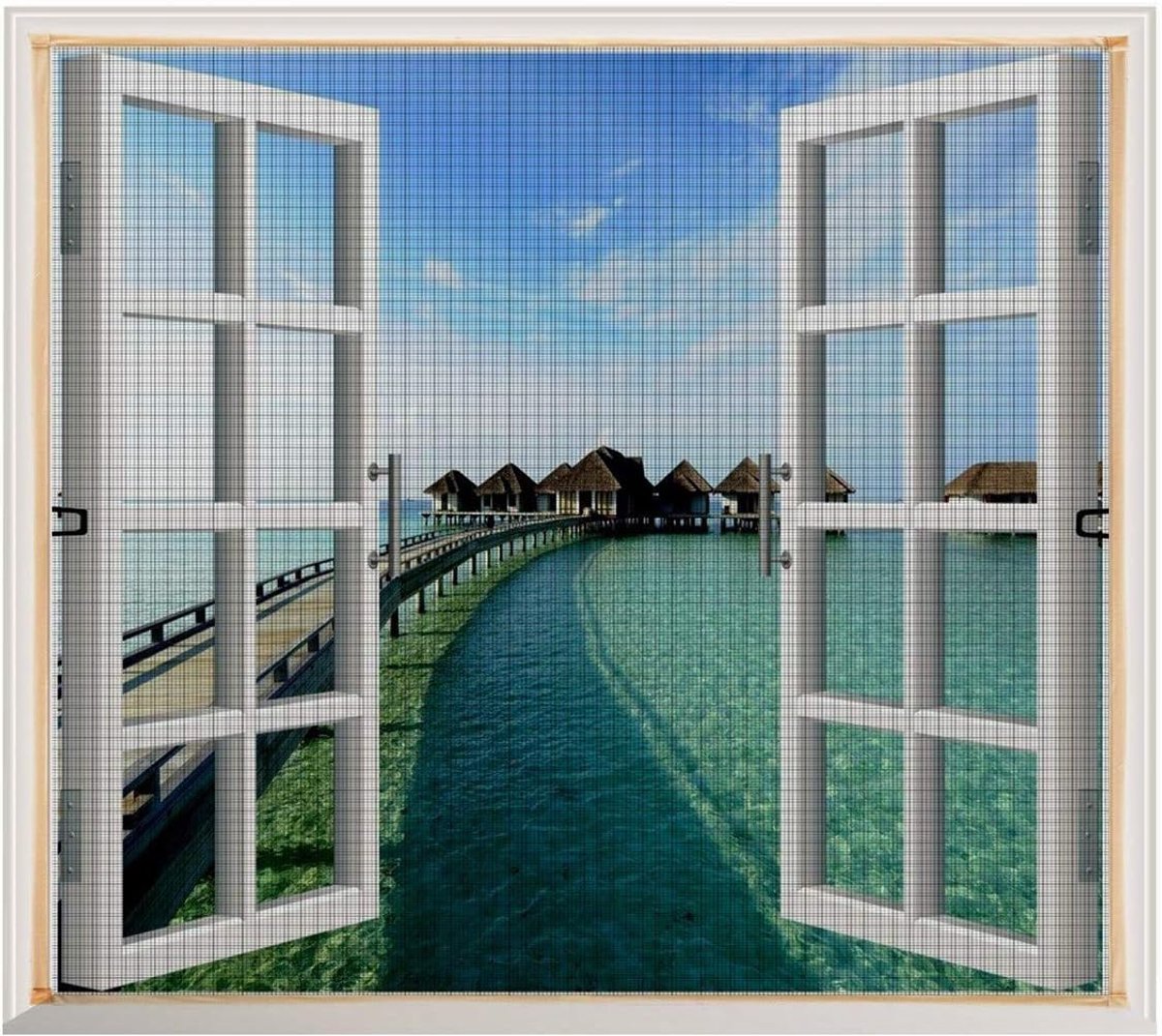 Muggennet voor ramen 1.1m x 1.3m - Grijs - met klittenband en rits - eenvoudig te installeren en te wassen - ShopVlot