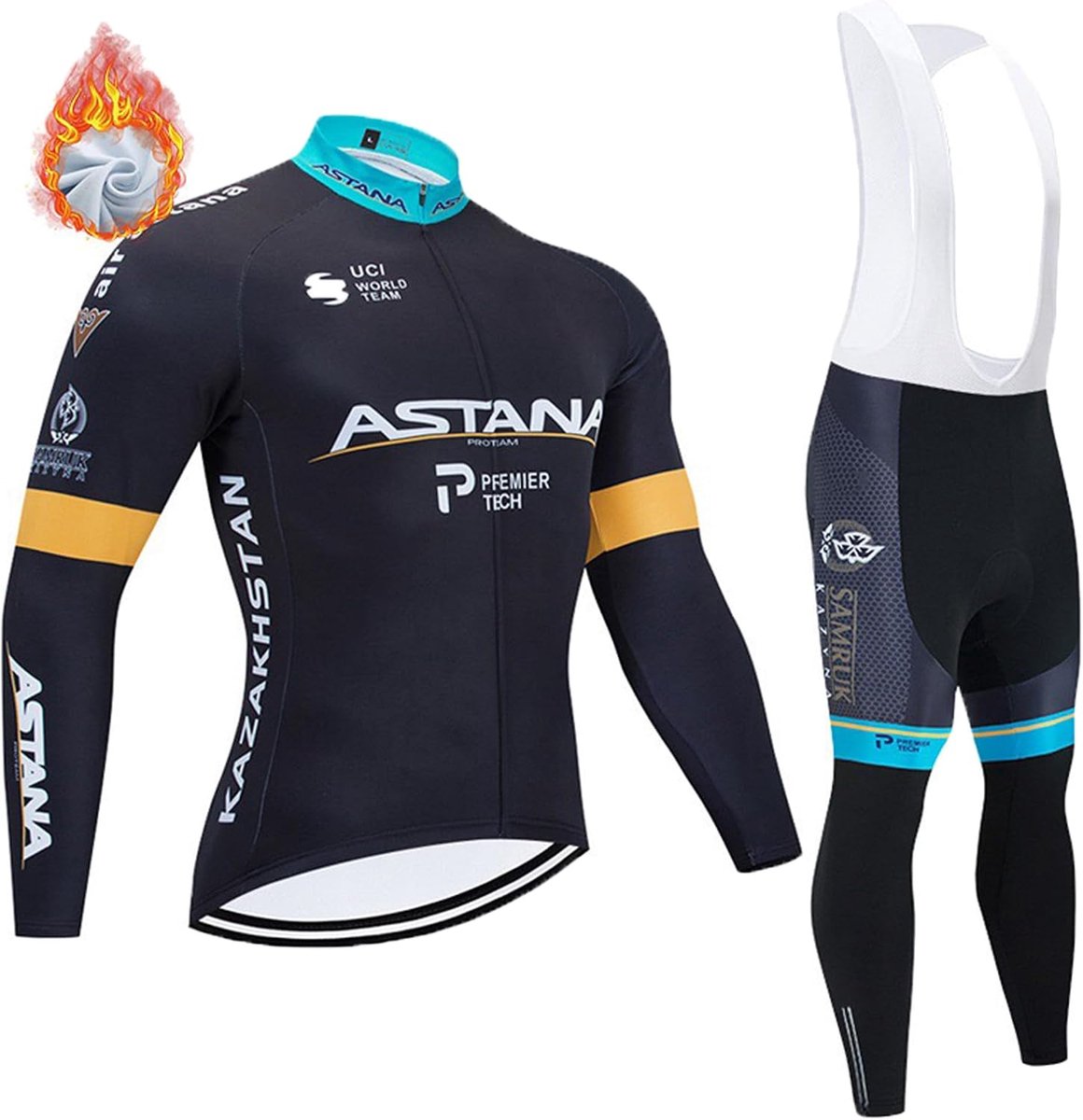 Fietsoutfit heren - fleece - blauw - ademend en comfortabel - ShopVlot