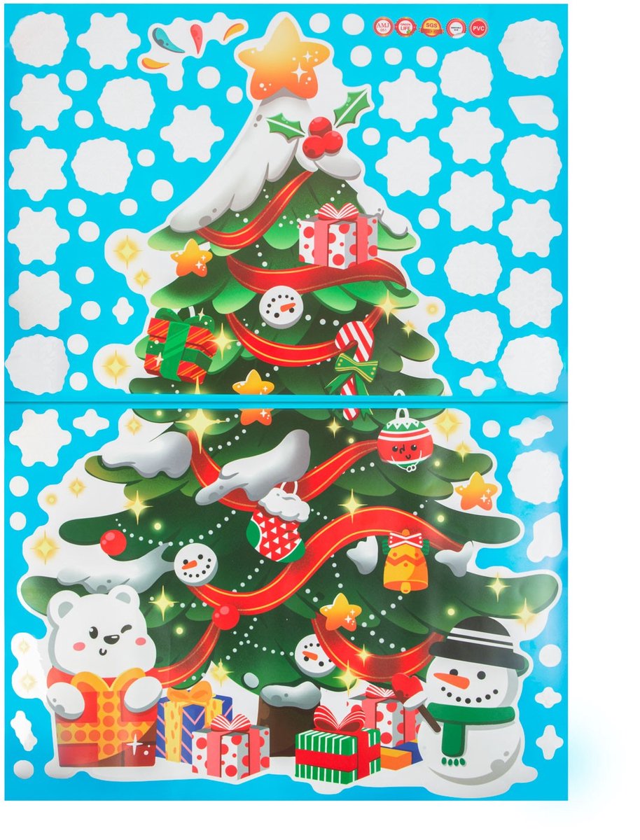 Kerststickerset - kerstboom - 62 x 70 cm 1 Stuks [58533]